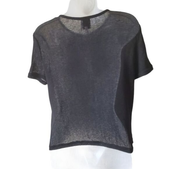 MP|C Womens Top Knit Black Short Sleeve Crewneck Stretchy Soft Casual XSmall - Picture 2 of 9